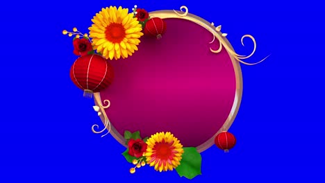 traditional chinese new year sticker with space for lettering with chroma key and matte alpha channel