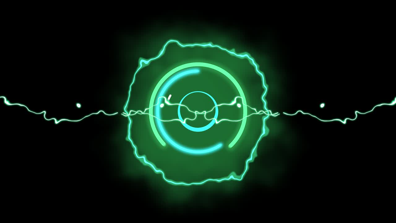 el bucle de movimiento del anillo de energía de ondas azules y verdes.