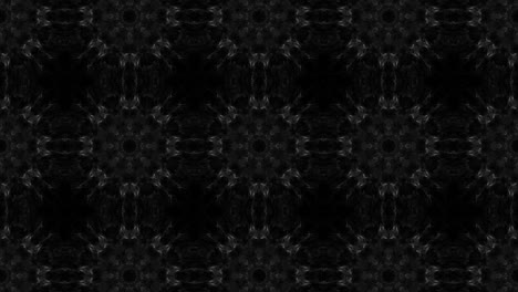 kaleidoscope on black background with changing shapes smoky animation
