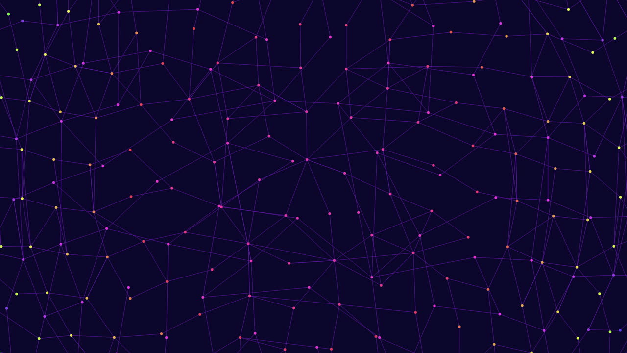 Intricate Network Of Dots And Lines On Dark Blue