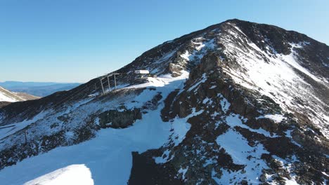 drone aerial approach to one of the slopes of cerler ski resort