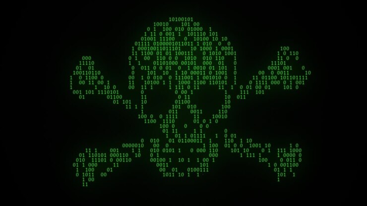 Internetpirateri Digital Piratflag Animation Grøn