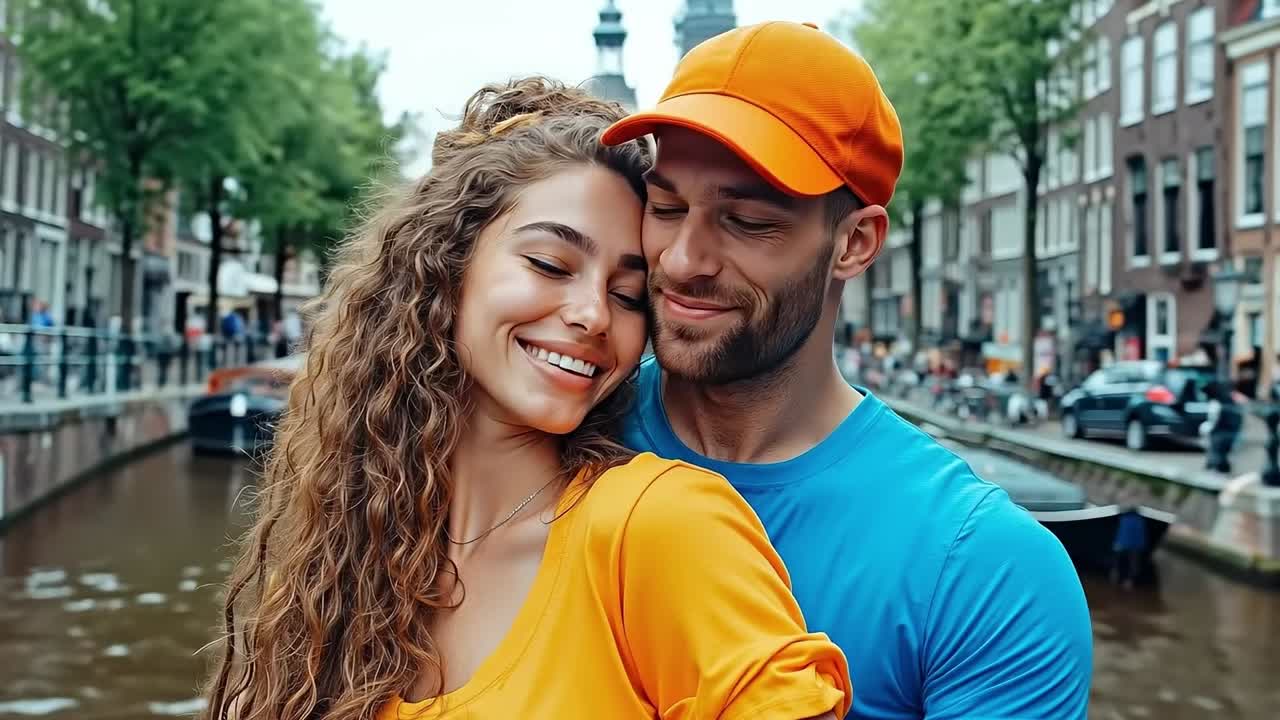 A man and a woman standing next to each other on a bridge