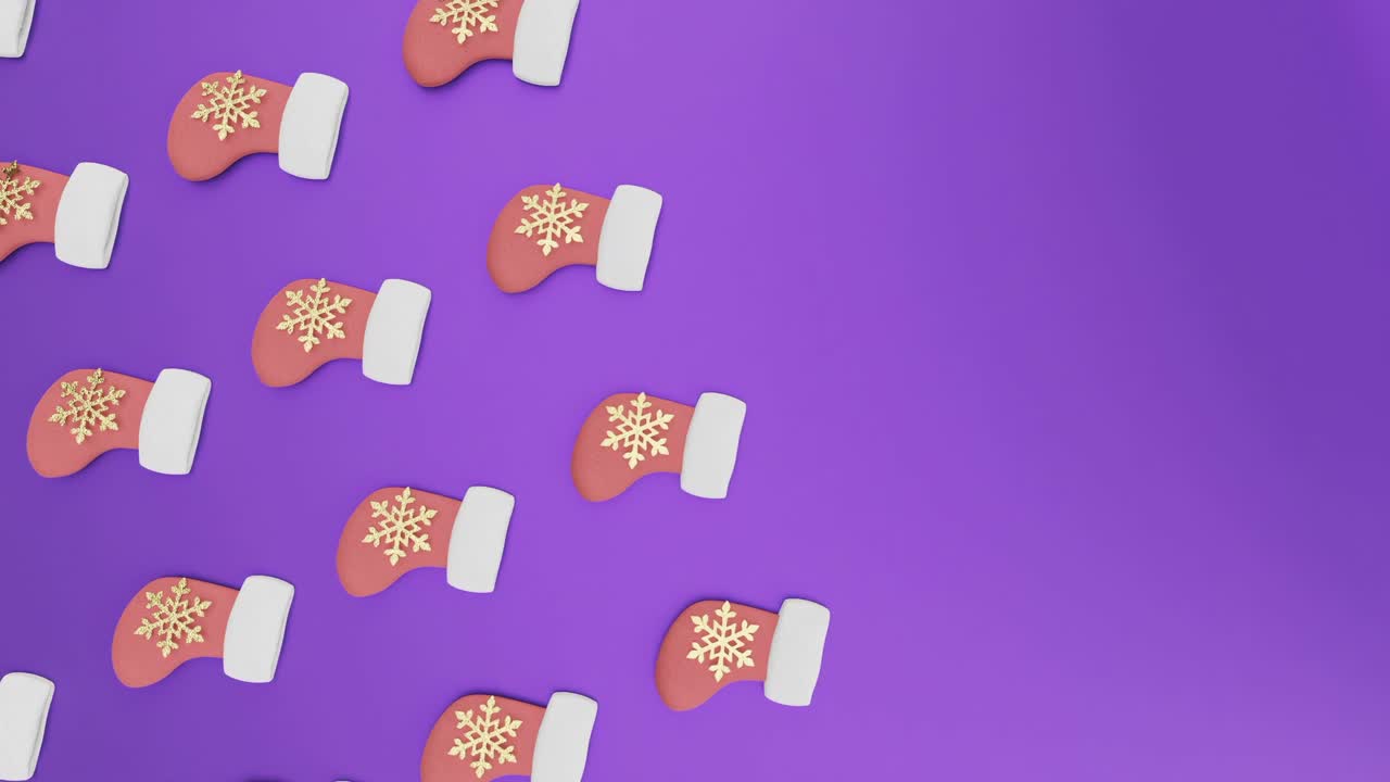 medias festivas: un fondo plano de navidad púrpura vertical