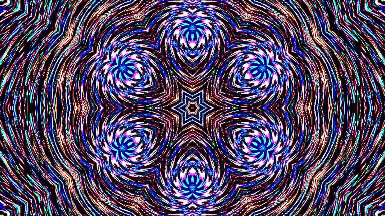 hermoso caleidoscopio abstracto que brilla, una luz radiante que regula los movimientos sutiles