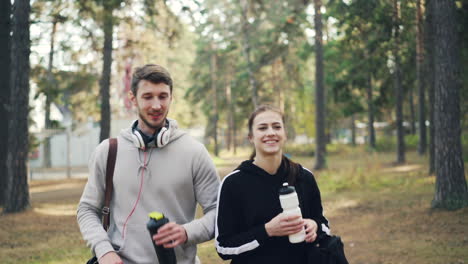couple enjoying a walk in the park