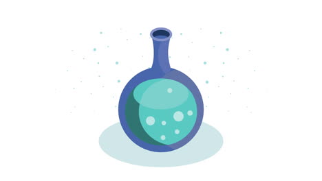 animación de estilo isométrico del frasco de laboratorio
