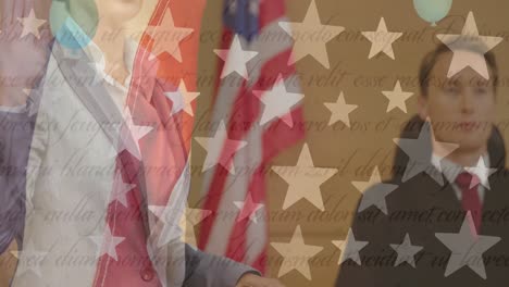 Animation-of-stars-and-usa-flags-over-president-of-usa