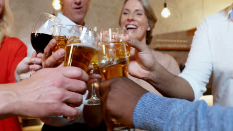 group of friends toasting glasses 4k 4k