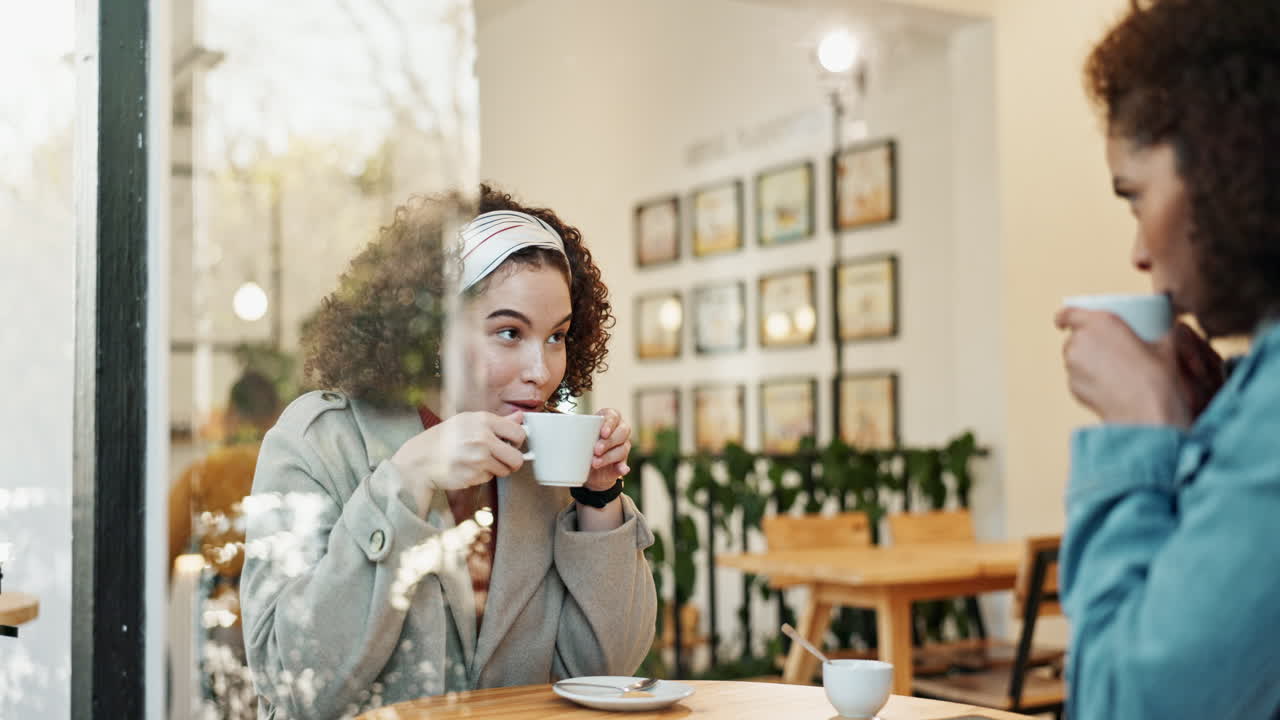 People enjoying coffee at a cafe