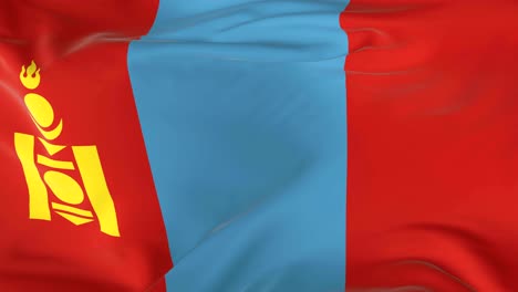 waving  looped flag as  background mongolia