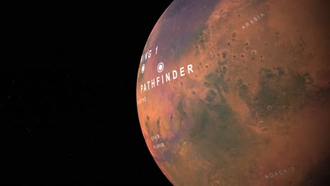 Mars-Geographie---Sabaea-Region-Rotiert-Auf-Y-achse