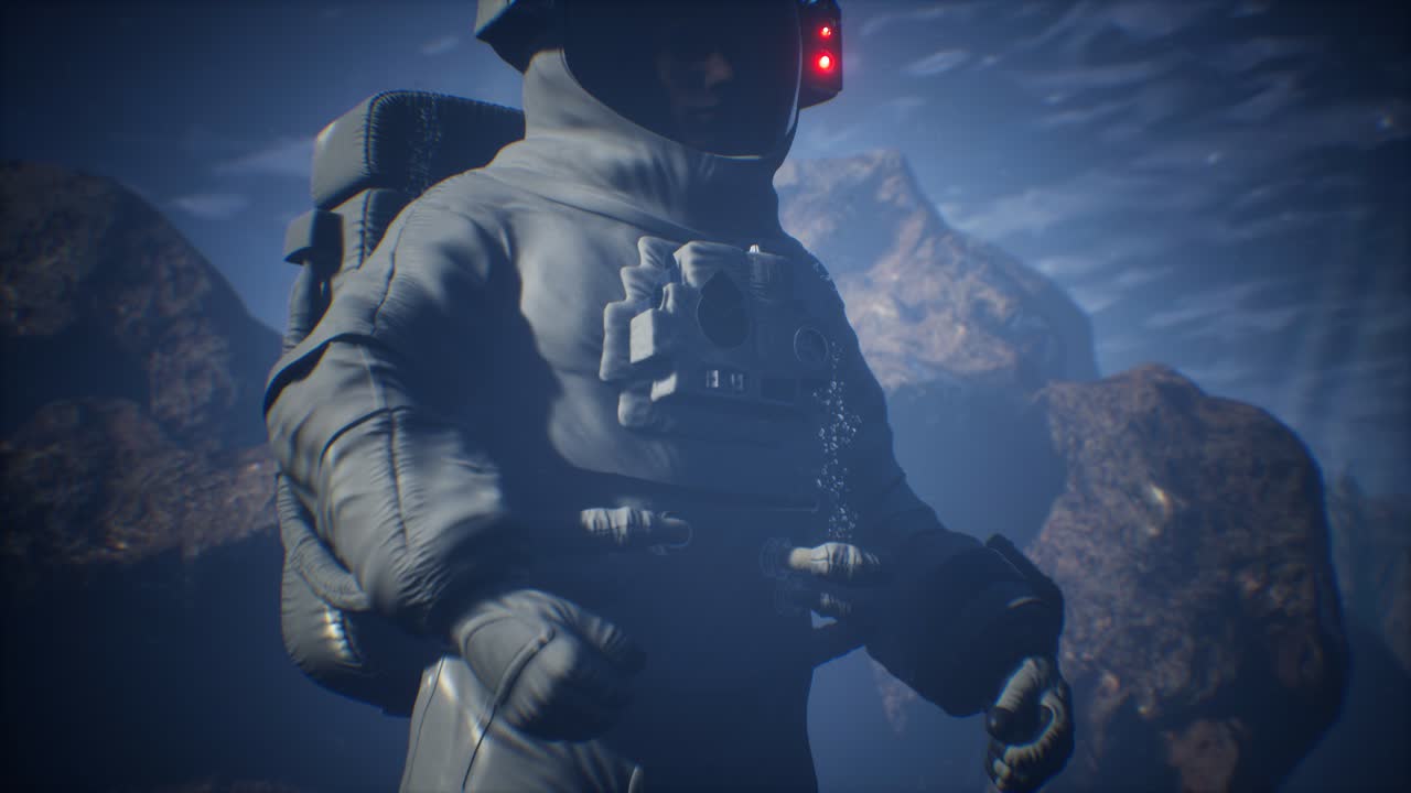 astronauta espacial en el mar