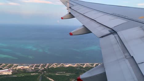 flying over riviera maya at sunset