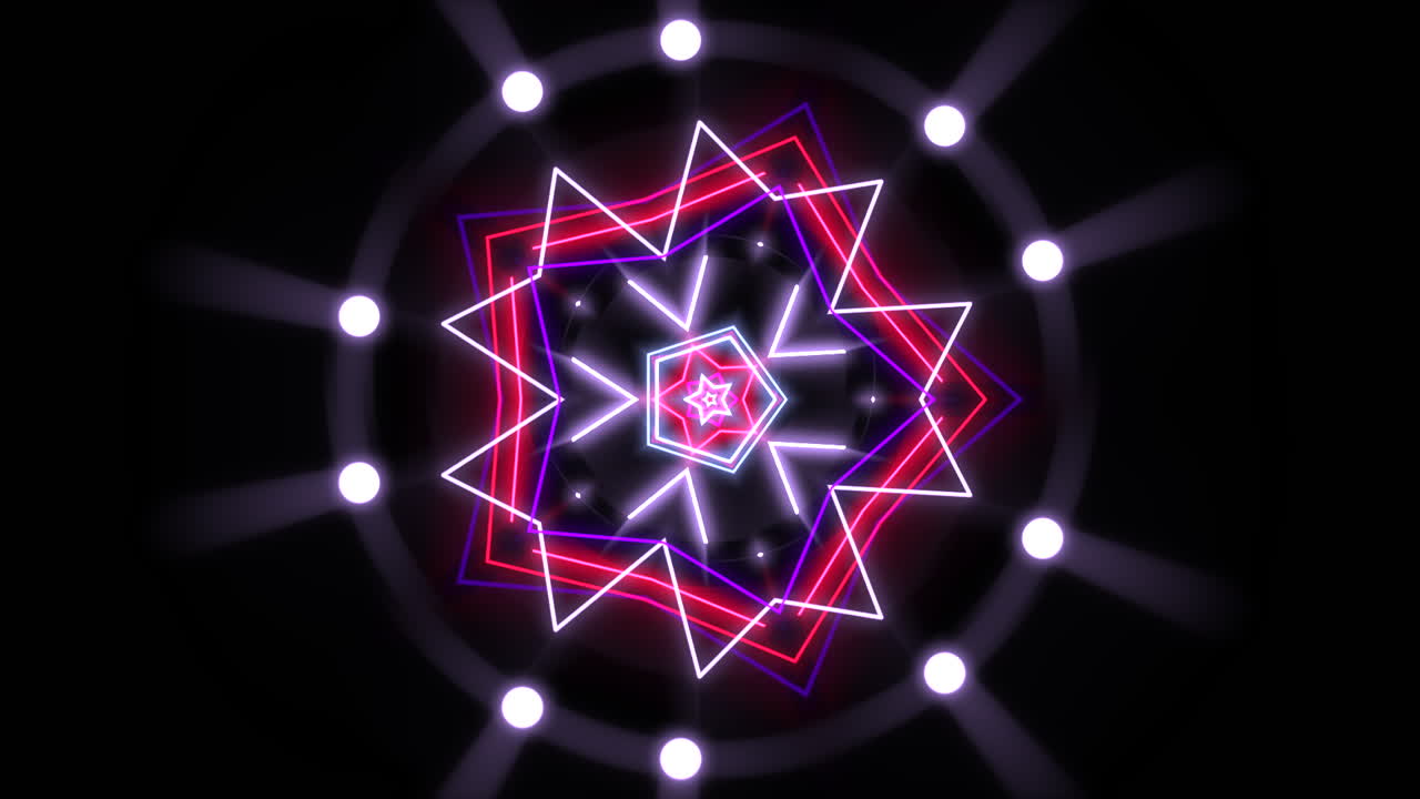 movimiento colorido neón forma geométrica en el espacio 4