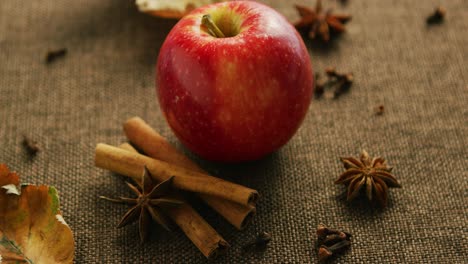 ripe apple with aromatic spices