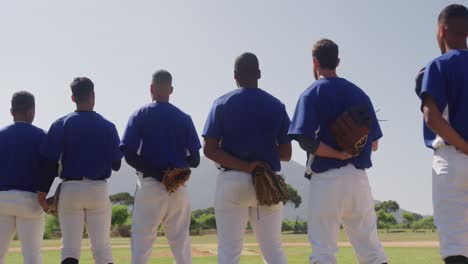 Baseball-players-standing-on-line
