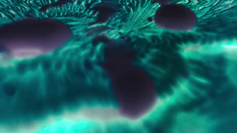 Abstract Liquid Swirls in Teal and Dark Green