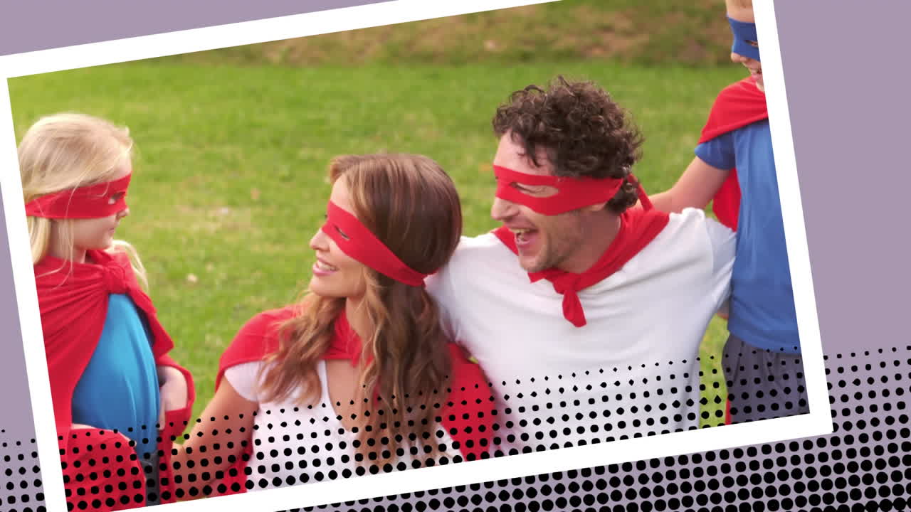 슈퍼히어로 의상을 입은 가족