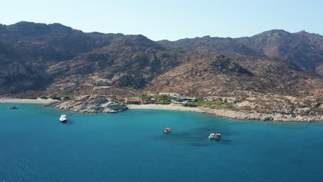 aerial view of lux villa with private beach in ios island