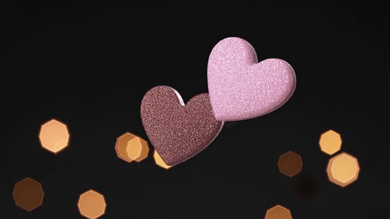 Pink and Brown Glitter Hearts