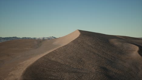 Aerial-view-on-big-sand-dunes-in-Sahara-desert-at-sunrise