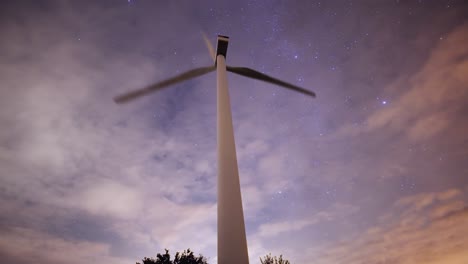 shining stars and satellite trails on the night sky in the timelapse video