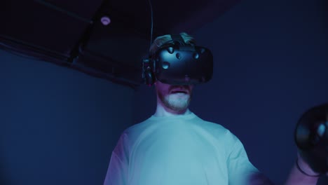 person playing virtual reality game