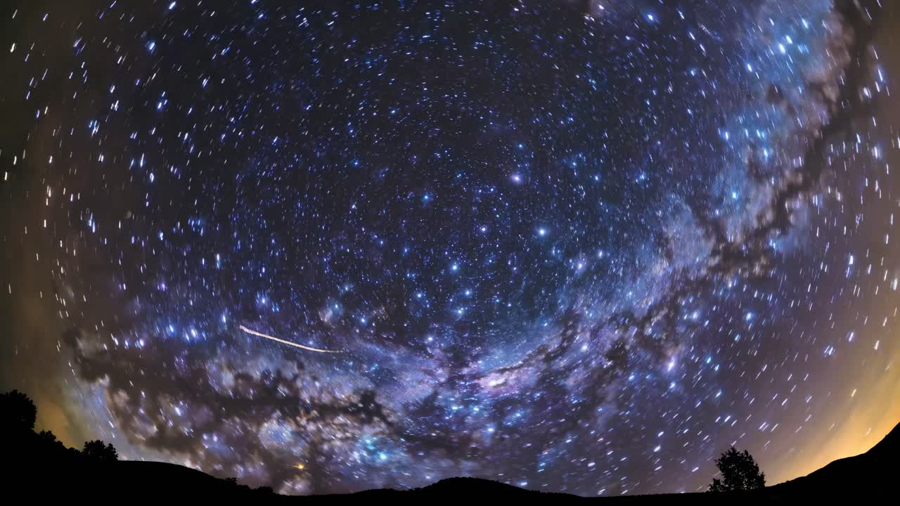 A mesmerizing fisheye view of a starry night sky, capturing the Milky Way