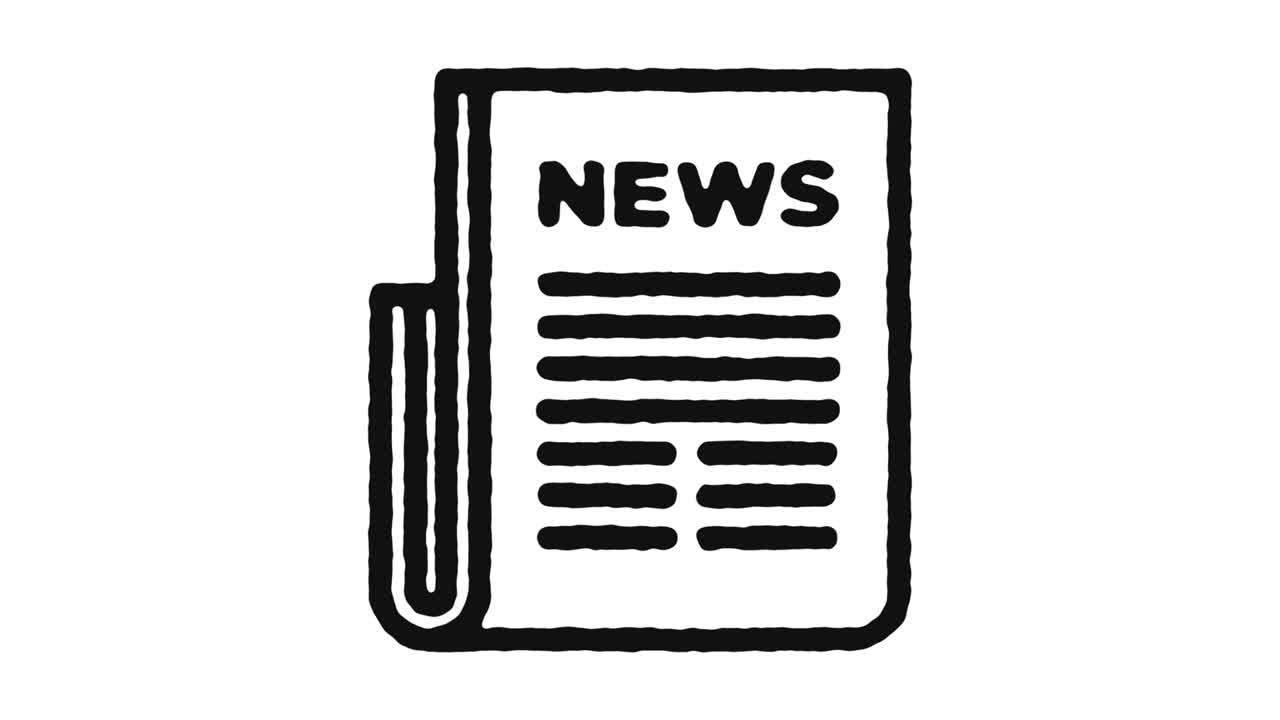 Newspaper Icon Animation Footage & Alpha Channel