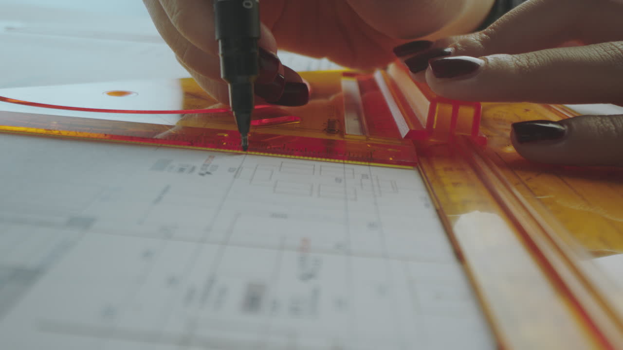 Person working on technical drawings