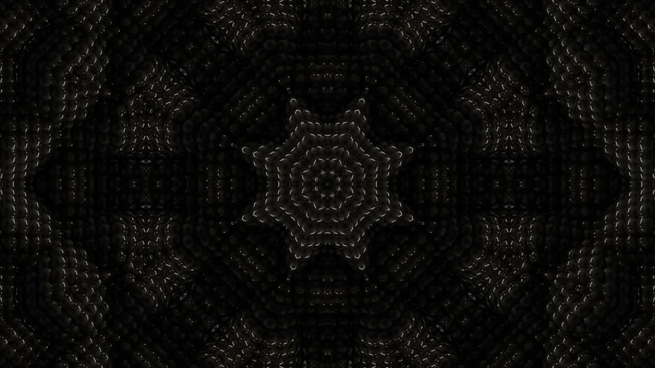 3d Looped balls texture. Abstract ornate decorative background. Hypnotic trendy kaleidoscope.