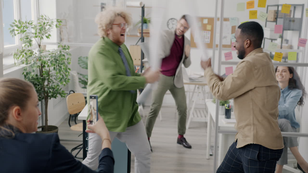 Office Team Playful Fight