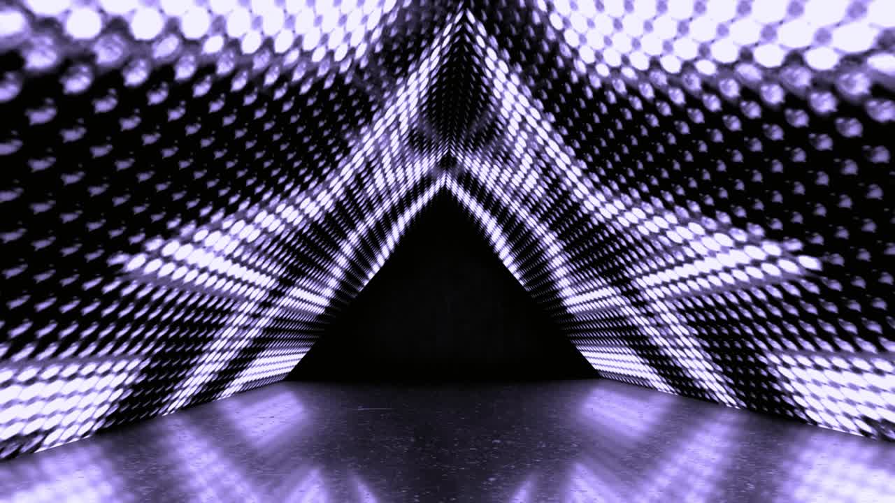 Abstract Futuristic Tunnel with Pulsating Purple Lights