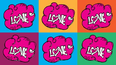 kids drawing pop art seamless background with theme of love