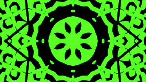 fondo de patrón geometrico sin costuras verde abstracto. rayas abstractas bucle de caleidoscopio. rápido psicodélico colorido kaleidoscopio vj fondo. discoteca fondo de movimiento abstracto. efecto caleidoscope