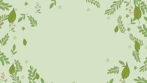 animation of leaves on green background