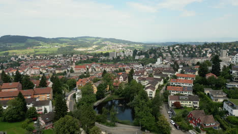 aerial de la ciudad de st. gallen en suiza