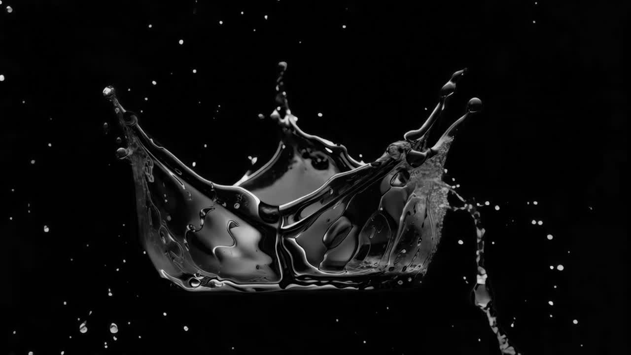 Sovrapposizione animata con spruzzi d'acqua, video 4K trasparente, canale alfa, ProRes 4444