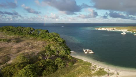 madrisky and mangroves in los roques, turquoise waters, sunny serenity , aerial view