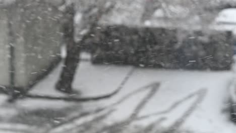 slow motion of falling snow. blurred winter background