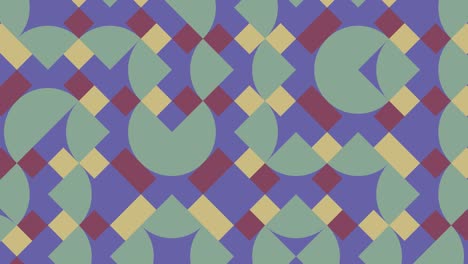 patrón geométrico multicolor con elementos muy peri violeta. azulejos redondos en mosaico animado abstracto. fondo gráfico de movimiento en un diseño plano
