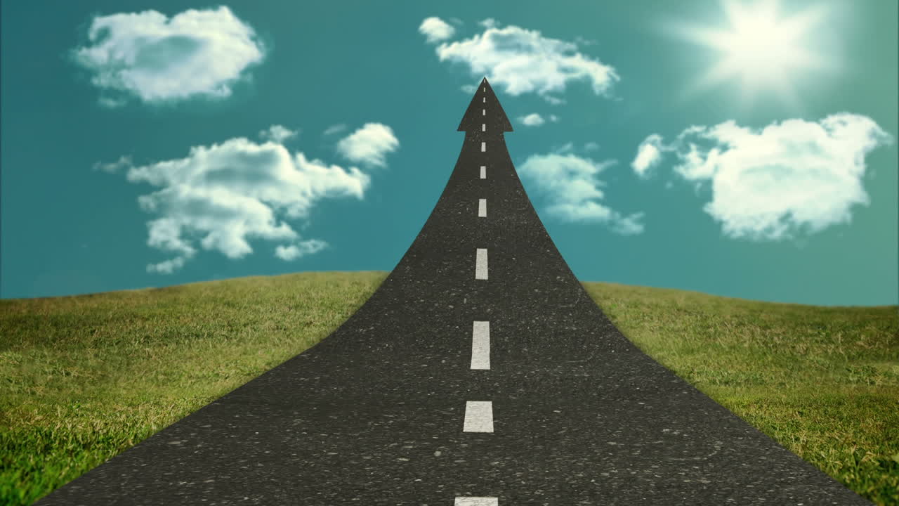 하늘로 향하는 거리의 애니메이션