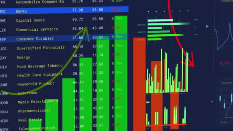 Animación-Del-Procesamiento-De-Datos-Estadísticos-Sobre-Fondo-Azul