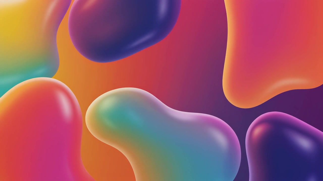 Abstract Motion Background with Floating Colorful Liquid Shapes
