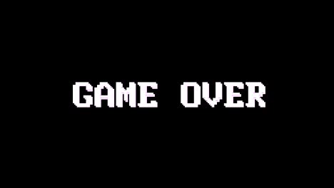 animación de texto de glitch de juego (3 versiones con canal alfa), estilo de la vieja consola de juegos, renderización, fondo, bucle