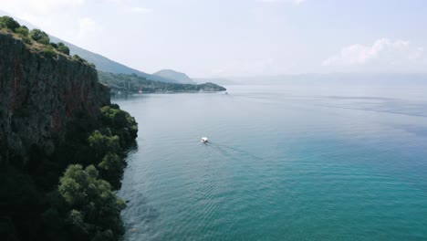 aerial shot of macedonia coast