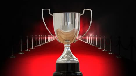 silver trophy on red carpet video