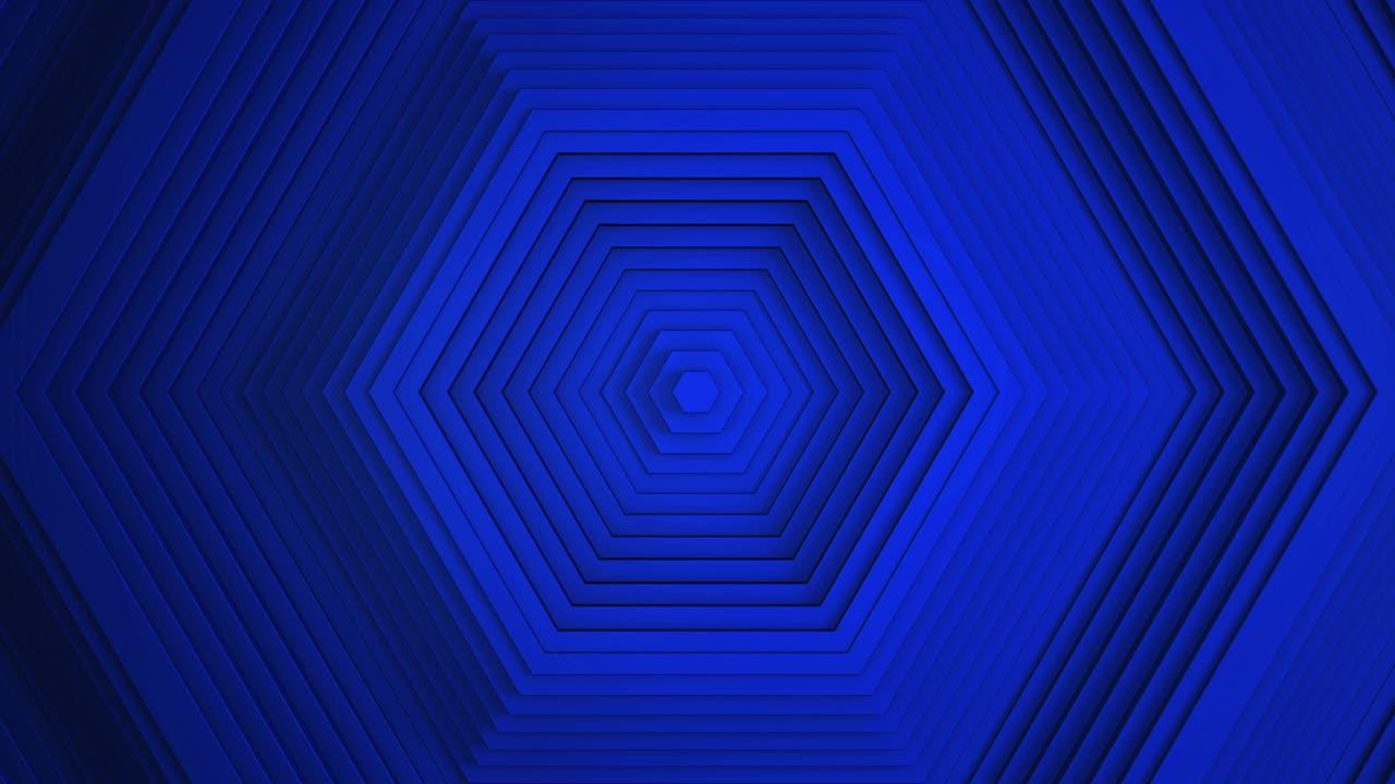 Sequential movement of the dark blue hexagon rings. The concept of wave and motion. Minimalistic 3d business background. A game of shadows. The pattern