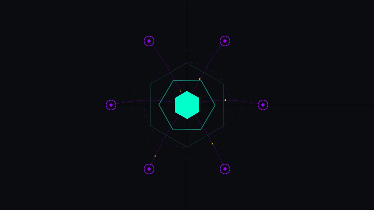 Abstrakte hexagonale digitale Interface-Animation
